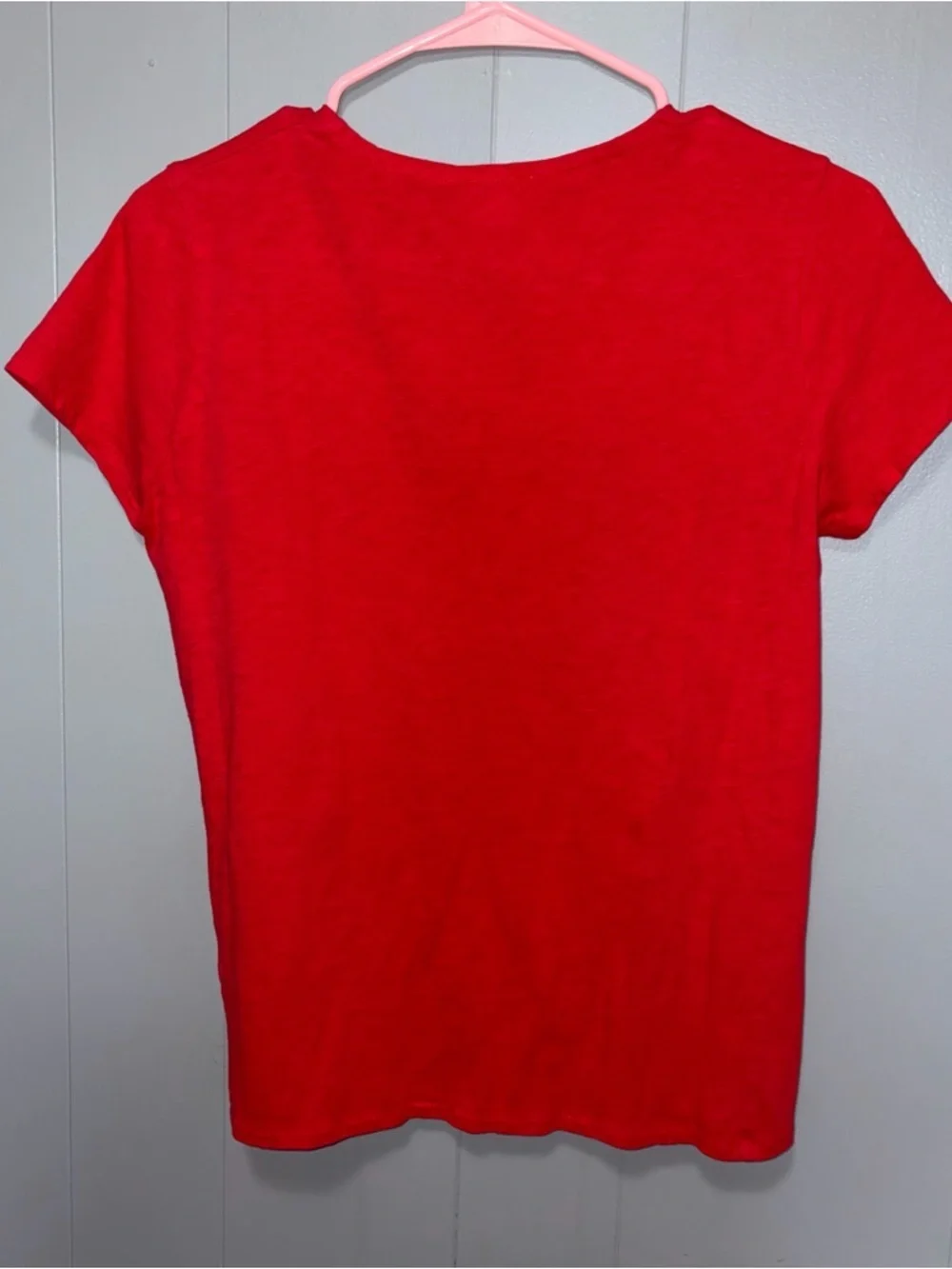 J. Crew Wrap Tie Poppy Red Short Sleeve Cotton V-Neck Blouse Small